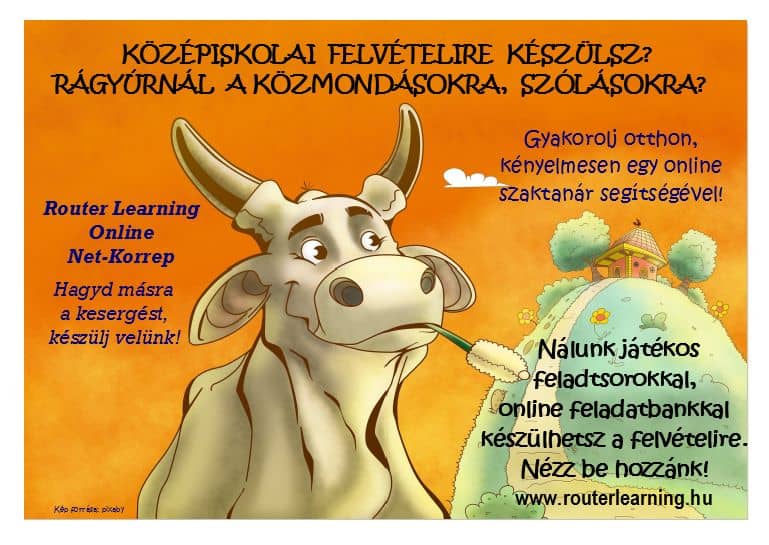 Online középiskolai felvételi vizsga előkészítés szólásokból, közmondásokból