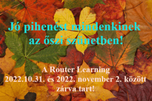 Az őszi szünetben zárva tartunk