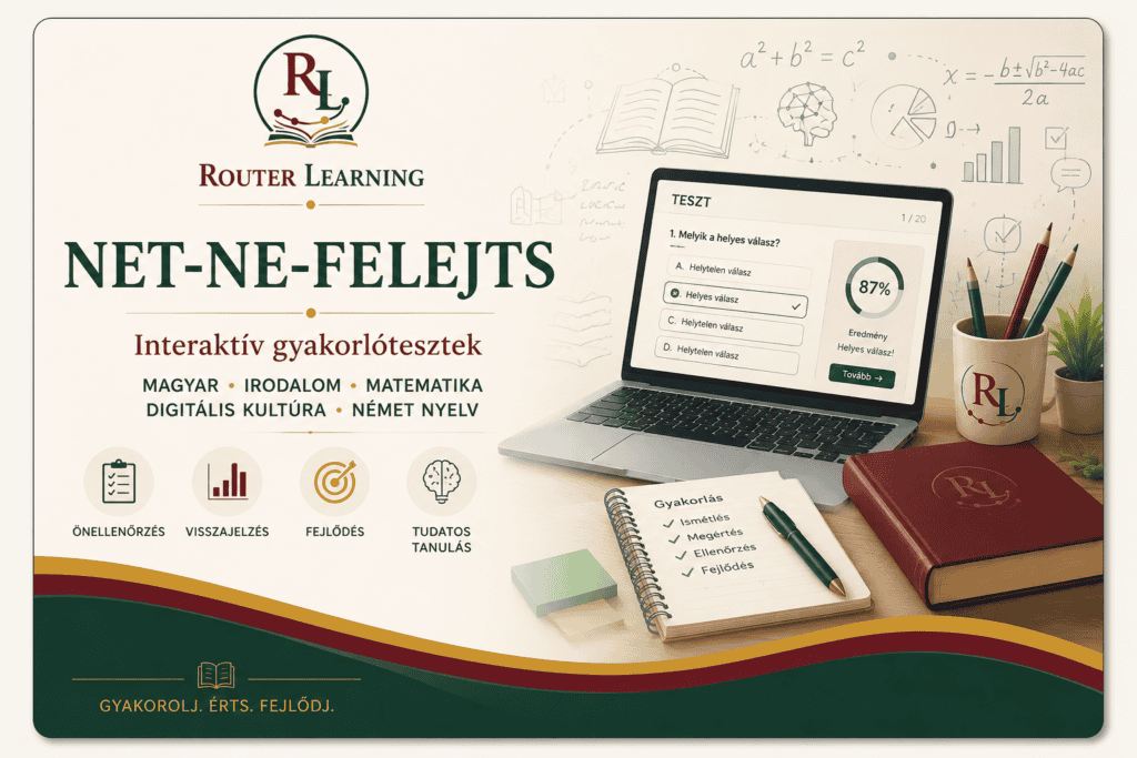 Net-Ne-Felejts gyakorlótesztek Router Learning