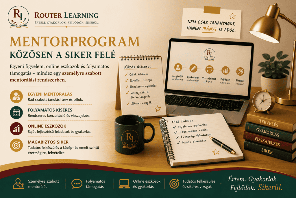 Router Learning mentorprogram személyes és online felkészítéssel digitális kultúrából